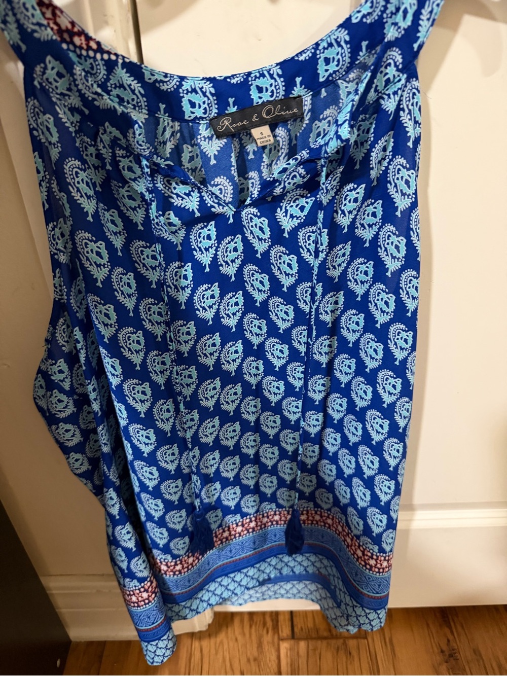 Rose & Olive Royal Blue Paisley Print Camisole
